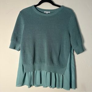 COS | Small twofer sea foam green sweater crewneck short sleeve jumper